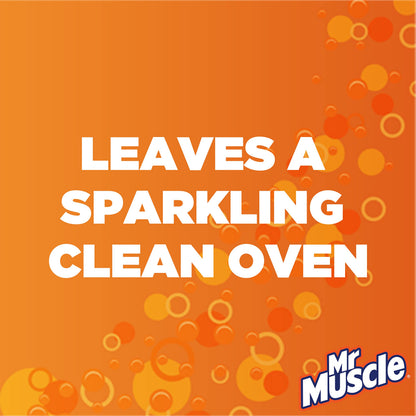 Mr Muscle Oven Cleaner, Heavy Duty Oven Cleaner & Degreaser for Burnt Grease & Food Spills, No-Scrub Formula for Quick Kitchen Cleaning, Fast-Acting Clean in Just 30 Minutes, Pack of 6 (6 x 300ml)