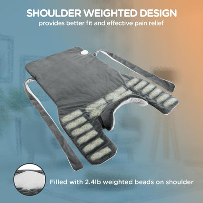 Comfytemp Upgraded Heating Pad for Back Neck Shoulders Deeper Pain Relief, 22"x33" Large Weighted Electric Heat Pad, Gifts for Women Men, Safe Design — 2H Auto-Off, Soft & Washable