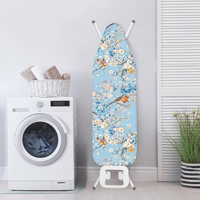 Blue Flower Ironing Board Cover and Pad 15x54