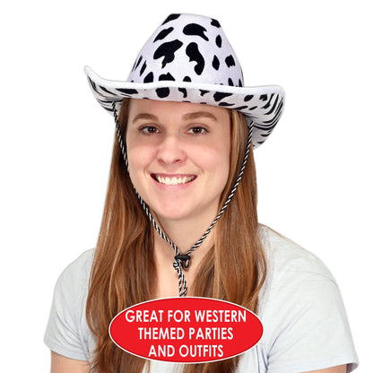 Beistle Cow Print Cowboy Hat One Size Fits Most Animal Print Hats