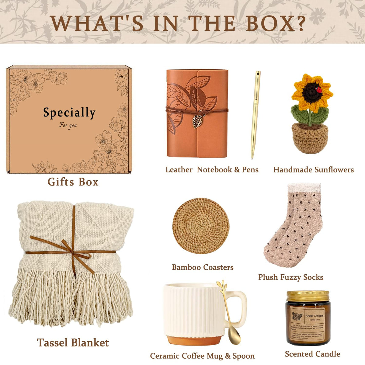 Get Well Gift for Women,Sending Sunshine Self Care Package Thinking of You Unique Birthday Gift Baskets for Women Best Friend Sister Mom Teen Girls Wife Girlfriend