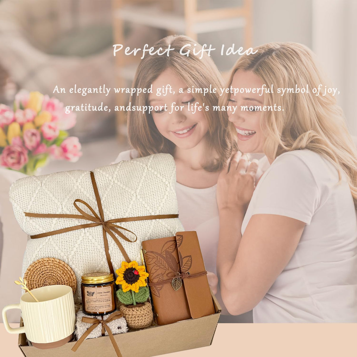 Get Well Gift for Women,Sending Sunshine Self Care Package Thinking of You Unique Birthday Gift Baskets for Women Best Friend Sister Mom Teen Girls Wife Girlfriend