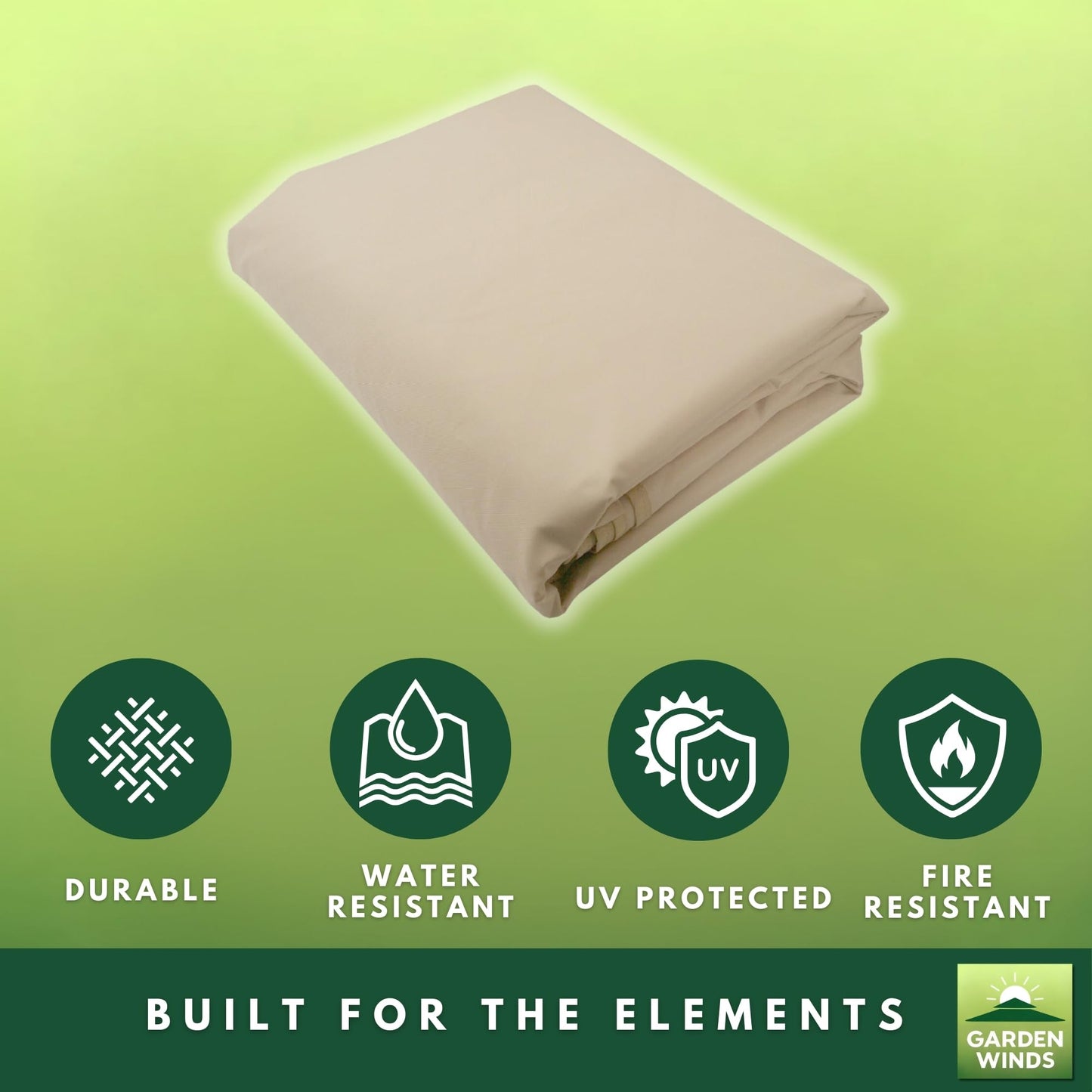Garden Winds Reinforced RipLock 350 Replacement Canopy Top Cover Compatible with ShelterLogic Sequoia 12' x 12' Gazebo Model 24010 - Beige