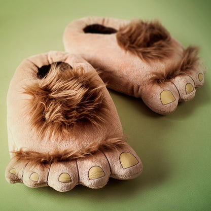 Ibeauti Men's Big Feet Furry Monster Adventure Slippers, Comfortable Novelty Warm Winter Hobbit Feet Costume Gift Slippers for Adults (Men: US 11)