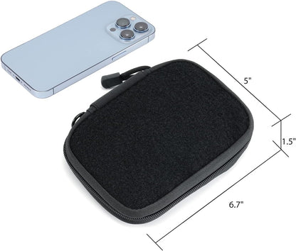 Pocket Organizer with DIY Patches Area, Nylon Utility Pouch, Small Tool Pouch for EDC Gears, Mighty Pouch with D-Ring, Pocket Pouch, Multitool Organizer Pouch
