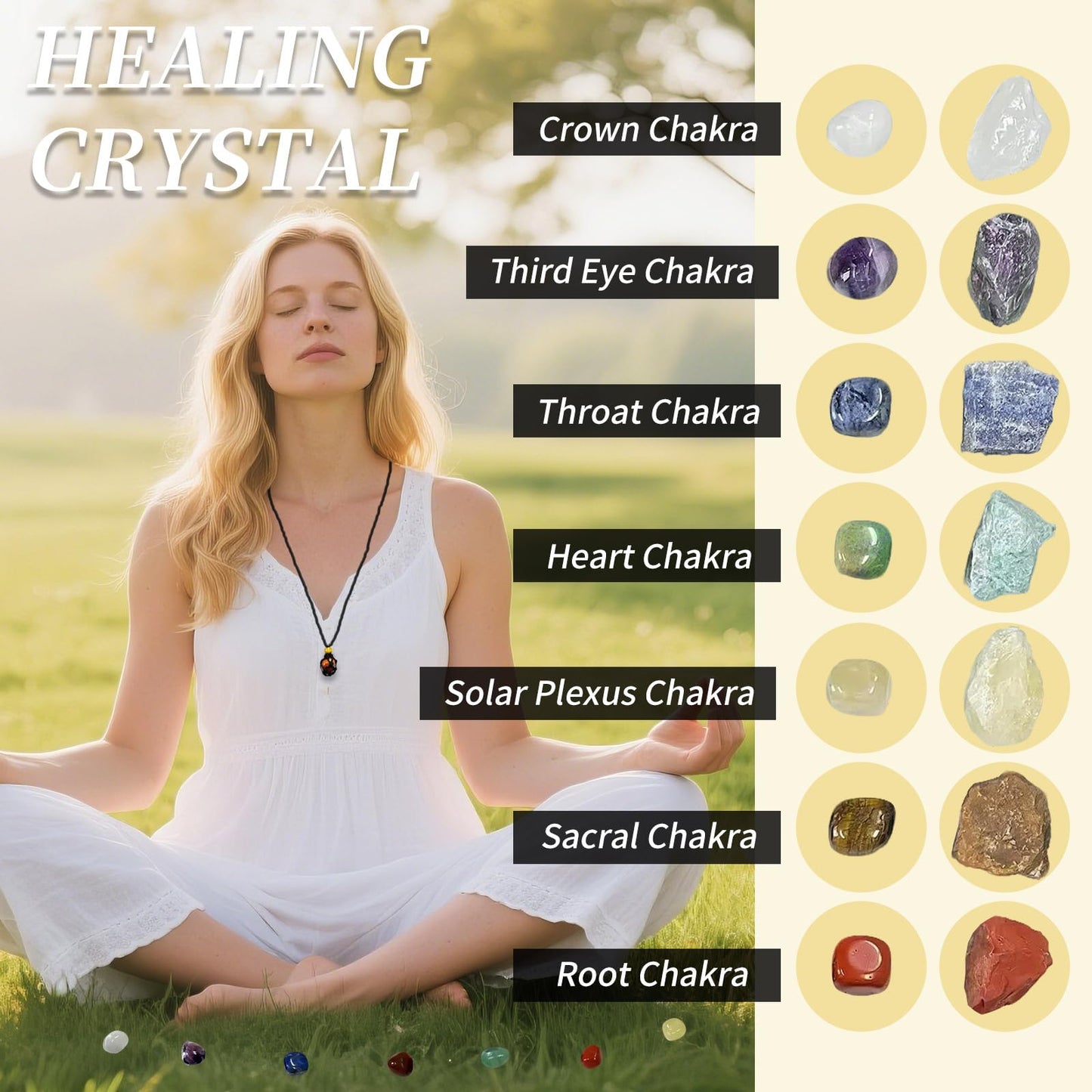 Healing Crystals Kit for Women: 30+ Raw & Tumbled Stones with Chakra Set, Reiki Energy Balancing, Meditation Tools, Bamboo Box & Spiritual Guide (Natural Gems for Women)