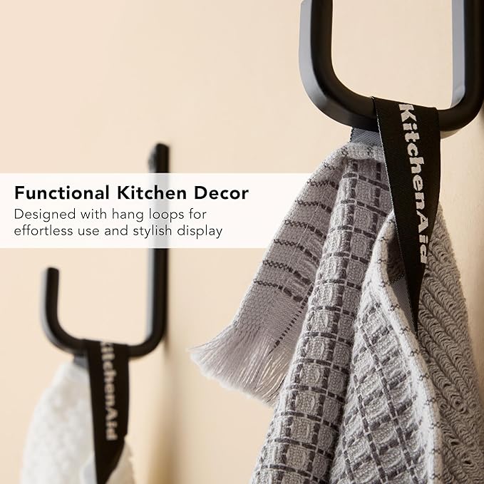KitchenAid Gourmet Series Gridlines Kitchen Towels 3-Pack Set, 100% Cotton