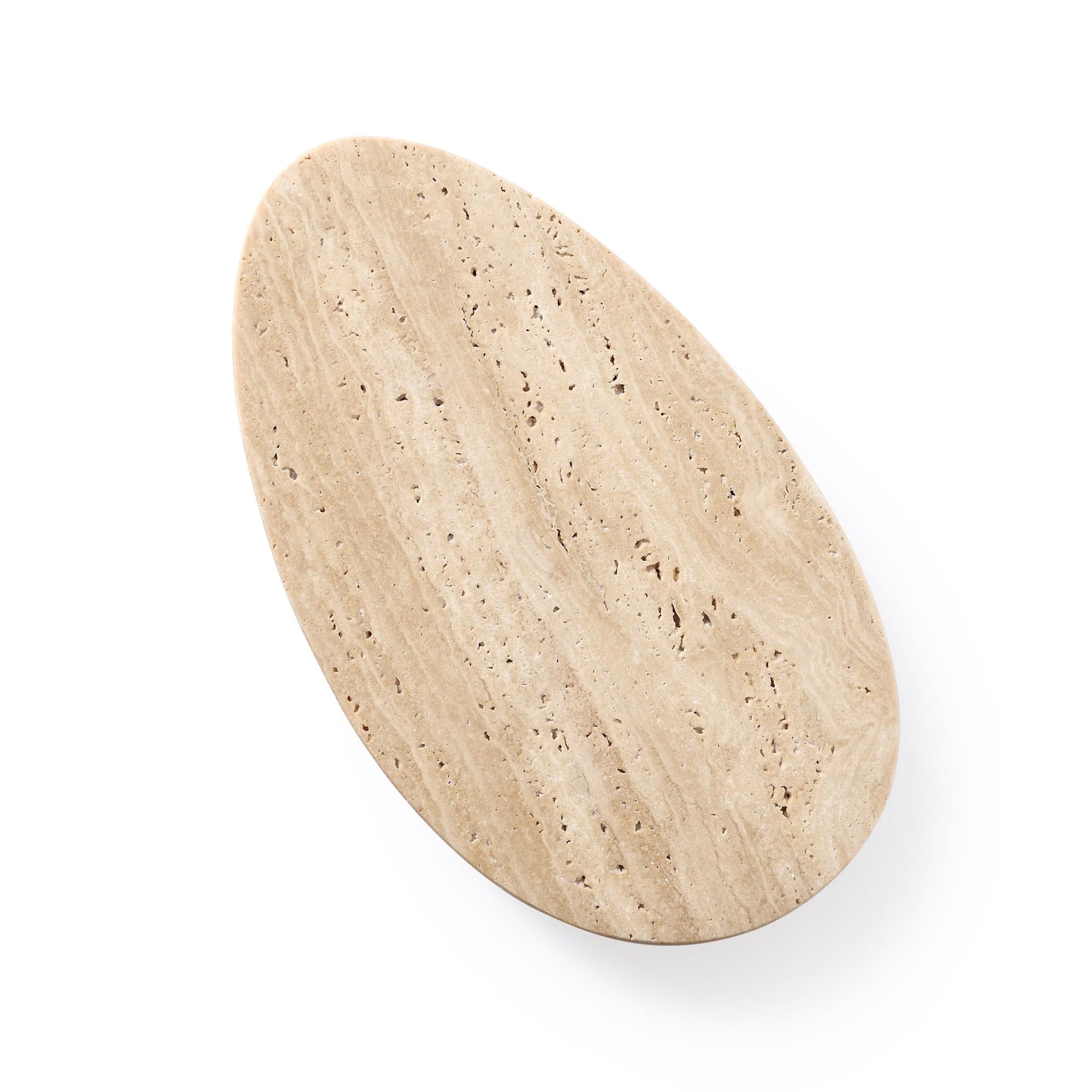 Natural Travertine Tray, Modern Decorative Stone Tray for Coffee Table, Jewelry Display Organizer for Rings Necklace, Candle Holder Catchall for Living Room Bathroom Vanity Decor (S)