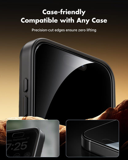 UNBREAKcable Privacy Screen Protector for iPhone 14/ iPhone 13/13 Pro, Tempered Glass [True 28°Anti Spy] [9H Hardness] [Case Friendly] Private Protector for iPhone 6.1" - 2 Pack
