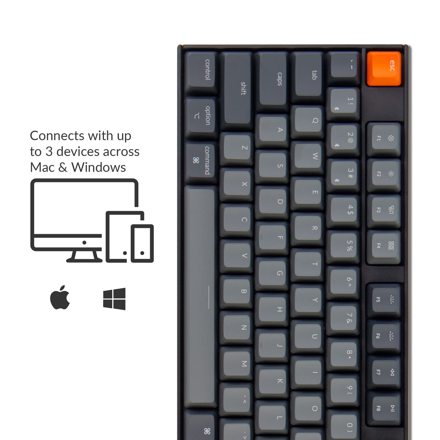 Keychron K10 Full Size 104 Keys Bluetooth Wireless Mechanical Gaming Keyboard for Mac Windows K Pro Brown Switch, Multitasking/White LED Backlight/USB C Wired Computer Keyboard