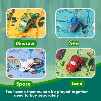 Puzzle Racer Kids Car Track Toy Car Set for Kids DIY 8PCS Puzzle Track Rail Route Educational Game Gift Toys for Children 2 3 4 5 6 Years