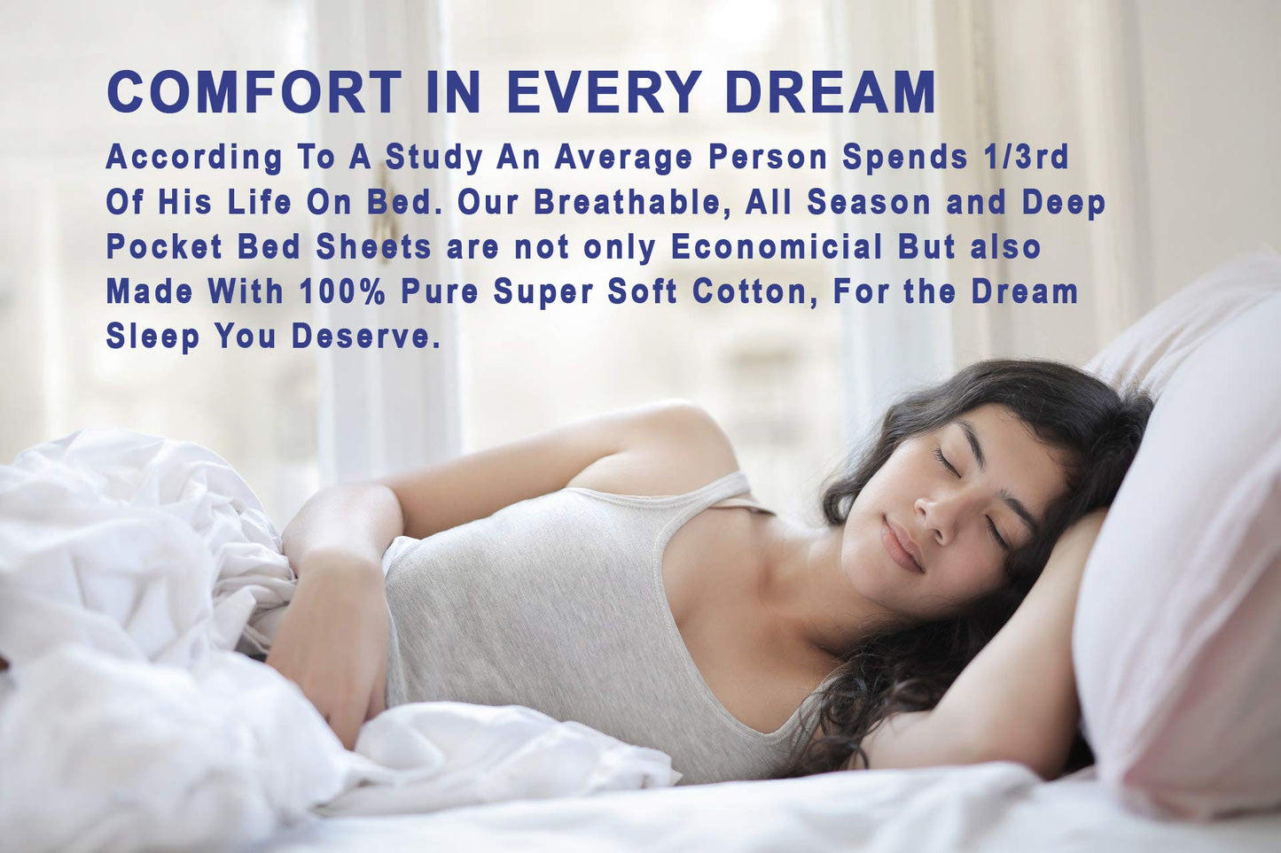 RUVANTI 100% Cotton Percale Sheets Full Size, Bloomex