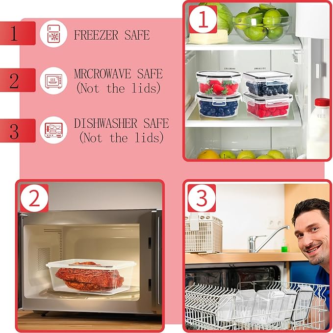 Skroam 36 Pack Food Storage Containers, Plastic BPA-Free Meal Prep Container