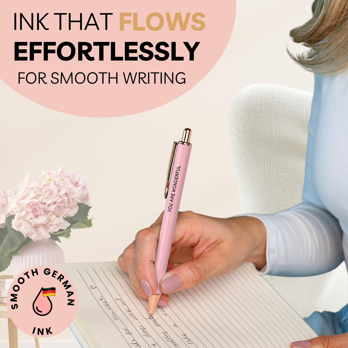 She Does It Fancy Pen Set For Women - Inspirational Nice Teacher Pens | Pretty Motivational Thank You Gifts | Cute Positive Work, Office, Promotion, Coworkers, Intern, Gratitude & Job Motivation Gift