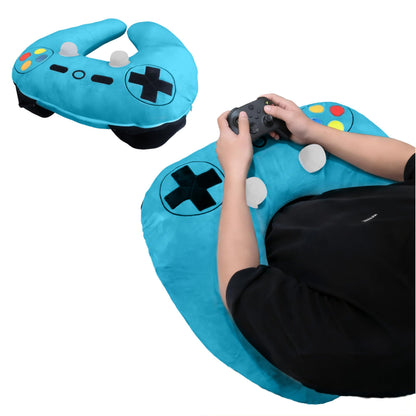 Moginno Gaming Pillow, Lap Desk Reading Pillow for Adults Teens, Arm Support Pillow for Sitting in Bed Sofa, Playing Steam Deck/Switch/Xbox/PS5, Gamer Gifts for Men Teenage Boy, Blue