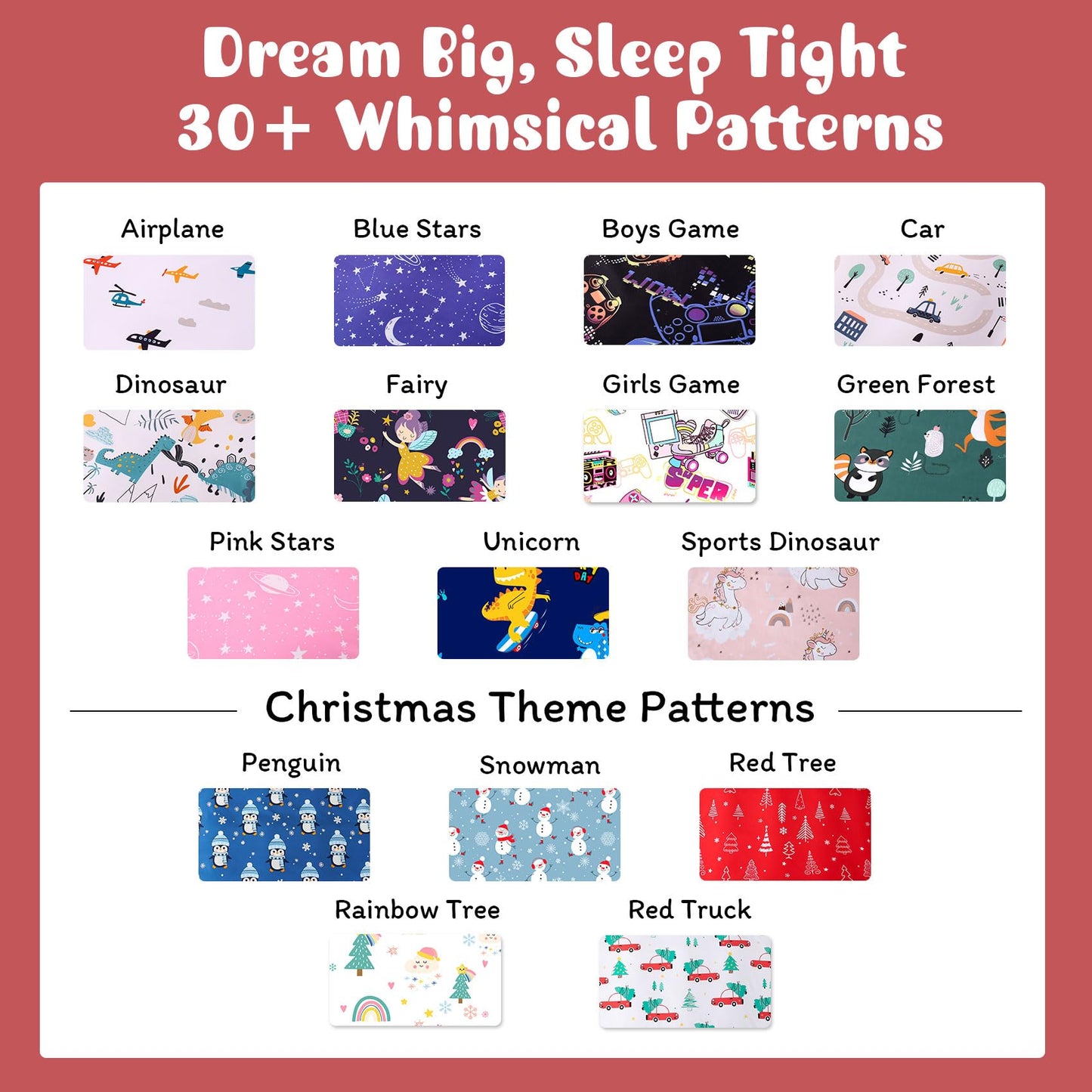 JSD Red Cars Christmas Kids Sheet Set Twin Size, 3 Piece Soft Holiday Printed Microfiber Bed Sheets Deep Pocket