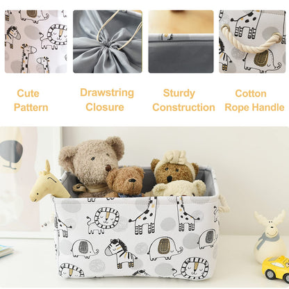 INough Toy Baskets Toys Organizer Kids Storage Basket, Baby Room Decor Giraffe Laundry Baskets with Drawstring Mothers Day Gifts Basket for Kid's Room (Giraffe, Large)