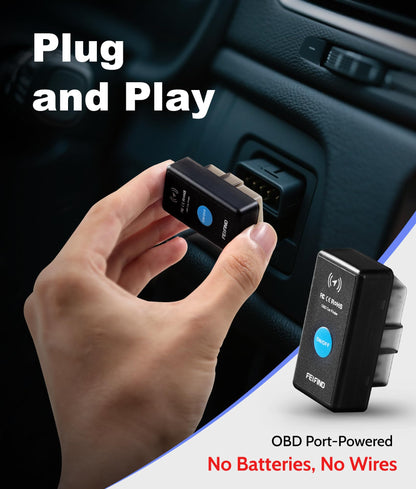 FEIFIND Mini GPS Tracker for Vehicles No Monthly Fee/No Subscription, Hidden Tracker Device for Vehicles, MFi Certified Car Tracker with Find My(iOS Only), Global Tracking