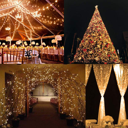 2MX2M Curtain Lights Mains Powered, Window Curtain Light Backdrop Indoor Fairy Lights Plug in for Room, Linkable,204 LED,Remote,Waterproof for Wall Gazebo Xmas(Warm White)