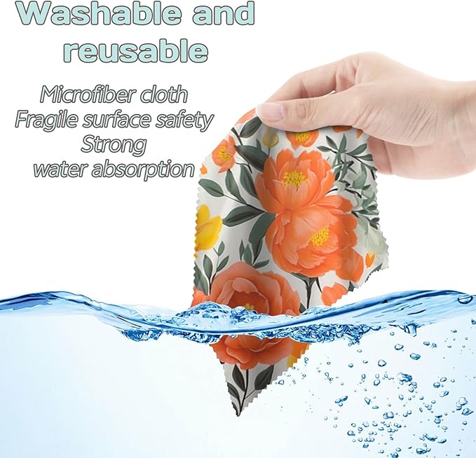 6 PCS Glasses Cleaning Cloth Eyeglass Lens Microfiber Cleaning Cloth Reusable