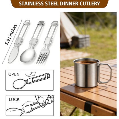 13Pcs Outdoor Camping Cookware Set, Lightweight Pot Pan with Stainless Steel Fork Spoon Kits、Cups and Plate, Perfect for Camping Trips and Climbing