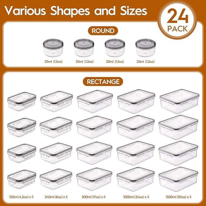 48 PCS Food Storage Containers