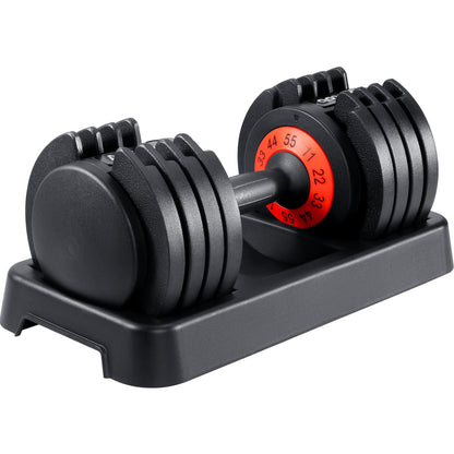 AOTOB 25/55 LBS Adjustable Dumbbell Set, Anti-Slip Fast Adjusting with Turning Handle, Adjustment for Men and Women, Weights Pair for Compact Home Gym Exercise Strength