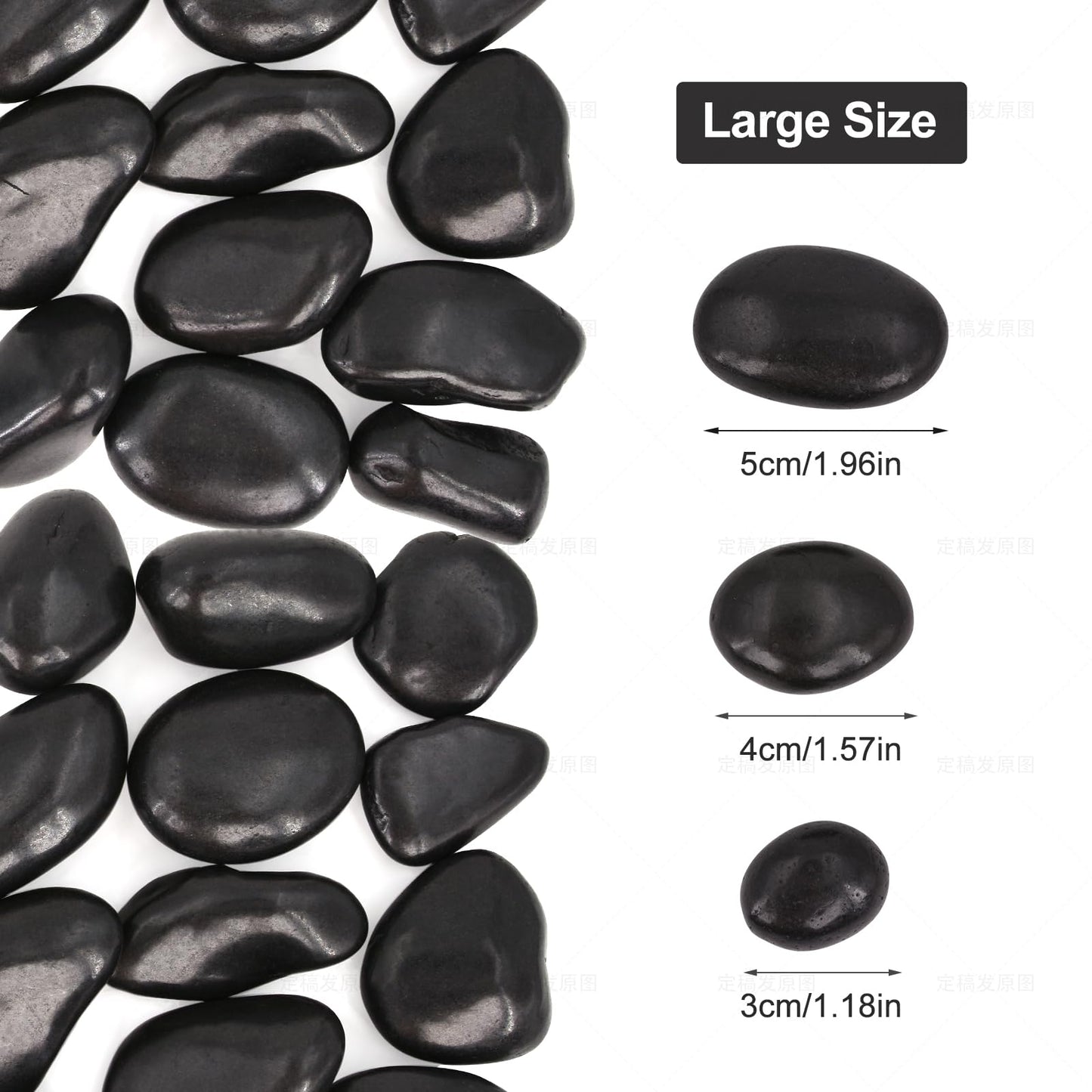 Lechloris 10Ib Black River Rocks for Landscaping-Polished Pebbles for Plants-Garden Decorative Stones-1-2 Large Plant Rocks,Ideal for Aquarium, Home Decor