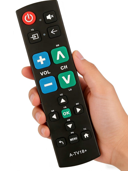 Big Button Universal TV Remote Simple Easy to Use, Great for Seniors, Works with Major TV Brands