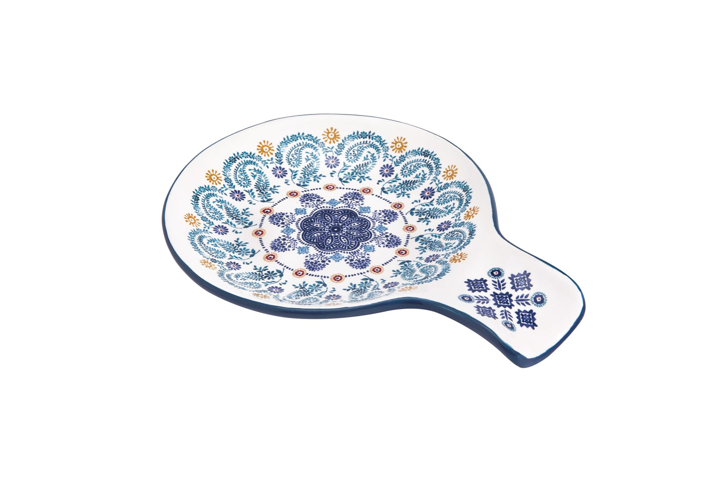 Bico Blue Talavera Spoon Rest for Stove Top, Ceramic Spoon Holder for Kitchen Counter, Easy to Clean Coffee Spoon Rest Dishwasher Safe, Kitchen Cooking Utensil Rest for Ladles Spatula