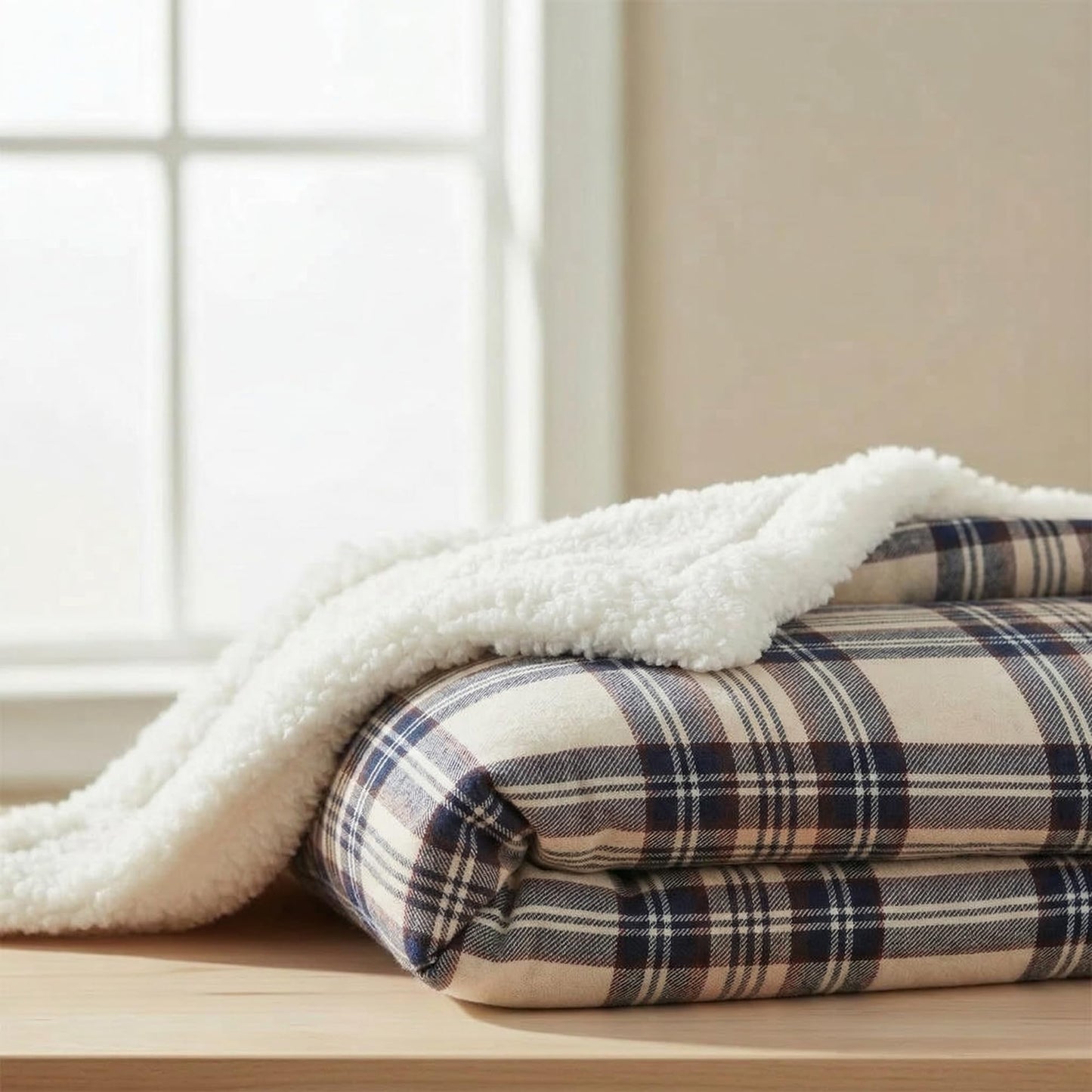 Eddie Bauer - Sherpa Throw Blanket for Couch 50x60 – Ultra Soft Reversible Fleece & Plush Sherpa Blanket, Warm Cozy Plaid Throw Blanket for Sofa, Bed, Living Room, Cabin Decor