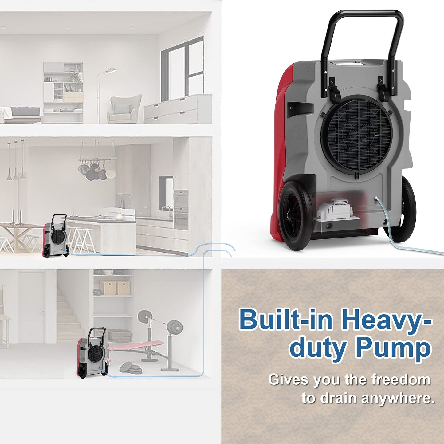 ALORAIR Smart WiFi Commercial Dehumidifier 190 PPD with Pump, Industrial Dehumidifiers Large Capacity for Basements, Garages & Job Sites, 6 Years Limited Warranty