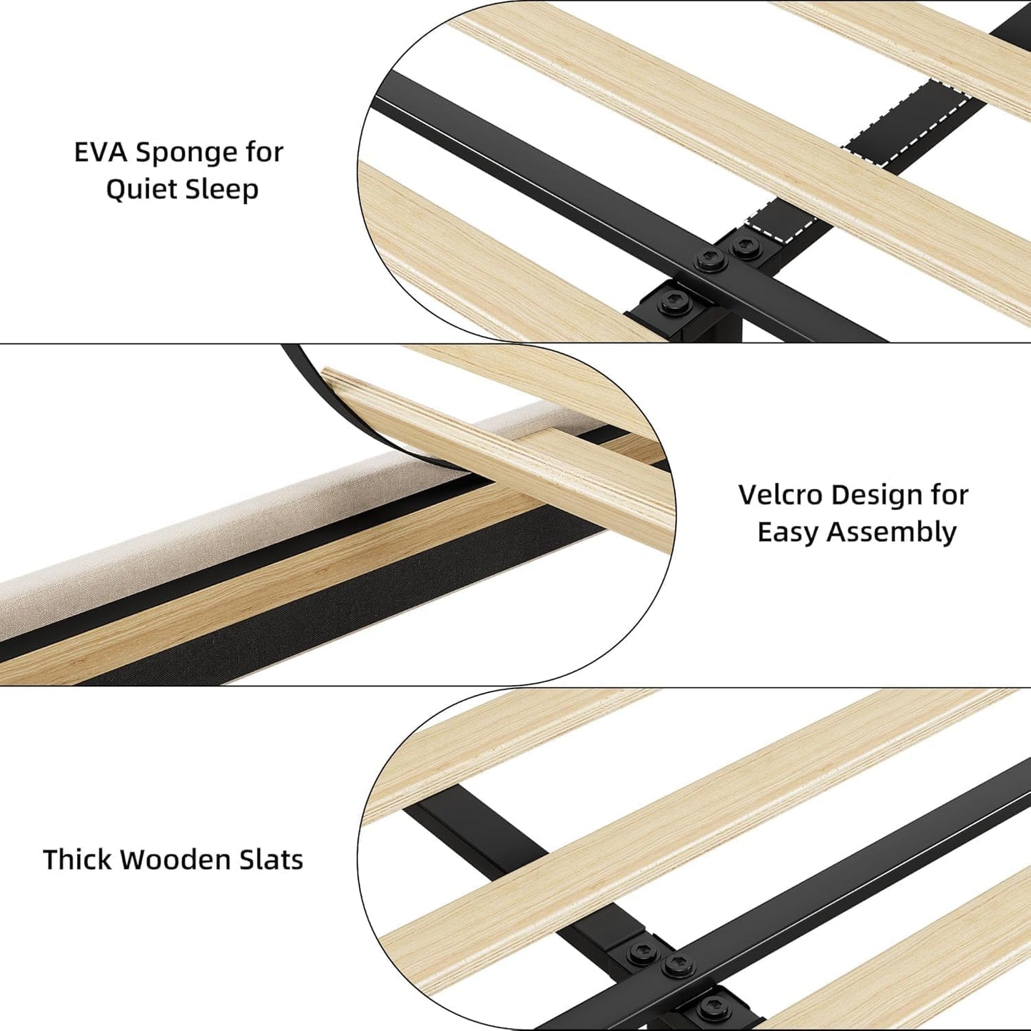 Garvee Upholstered Bed Frame Queen Size with Storage Headboard and Charging Station, Platform Bed Frame with Drawers, Heavy Duty, No Box Spring Needed, Easy Assembly, Beige