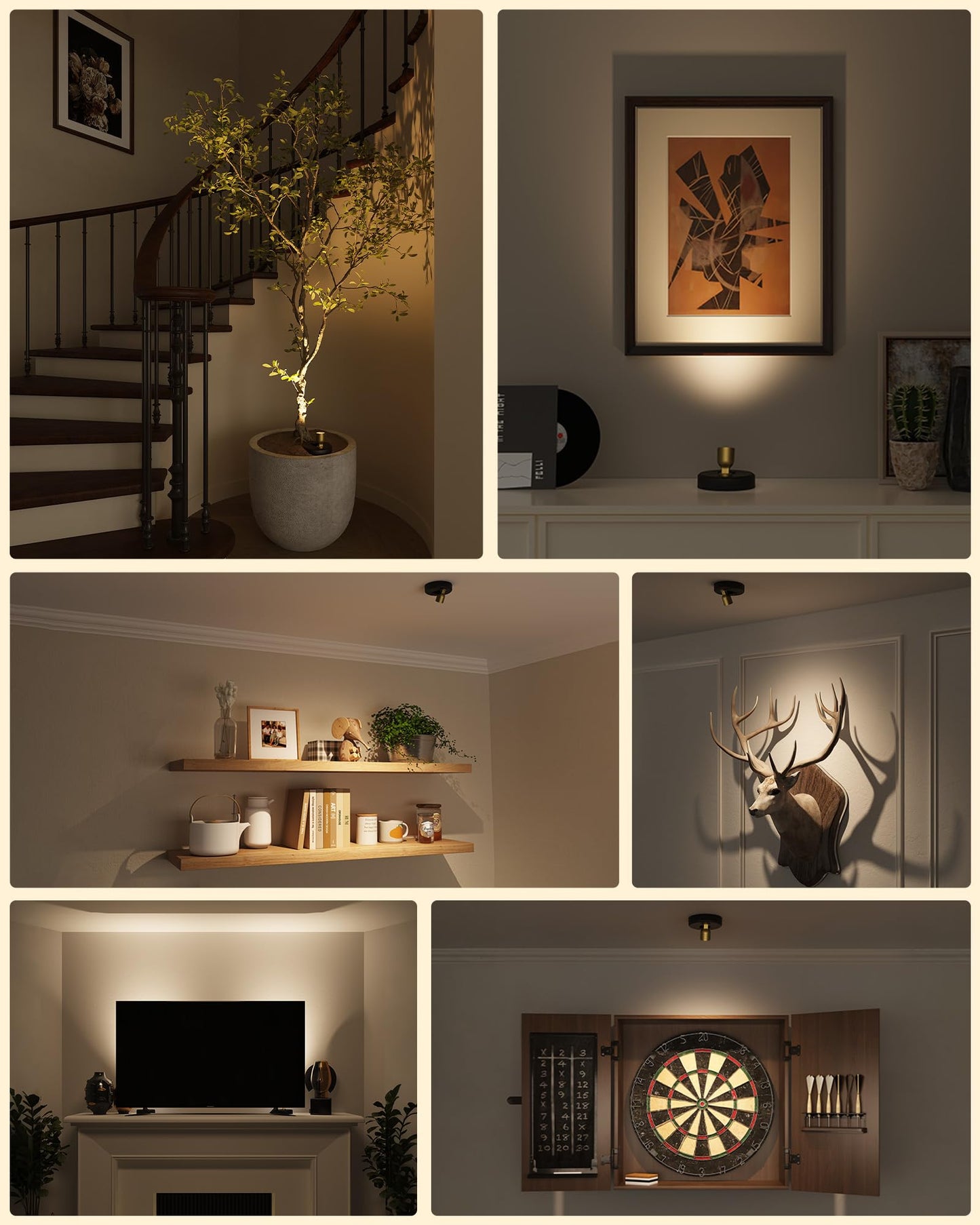 EZVALO Spotlight Indoor with Remote, 4000mAh Rechargeable Battery-Powered Plant Spot Lights, Wireless Mini Uplights with Dimmable & 3-CCT, Timer, Accent Lighting for Pictures, Art, Displays (2-Pack)
