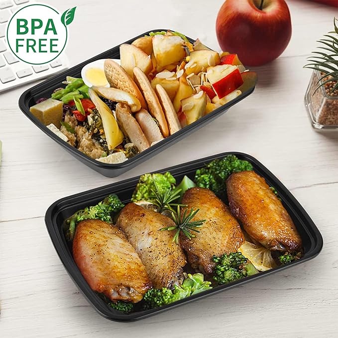 50-Pack Meal Prep Containers, 26 OZ Microwavable Reusable Food Containers
