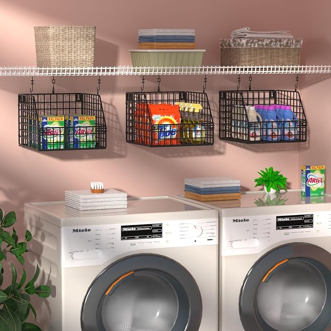 Larger & Deeper Hanging Storage Basket, Closet Organizers and Storage, Hanging