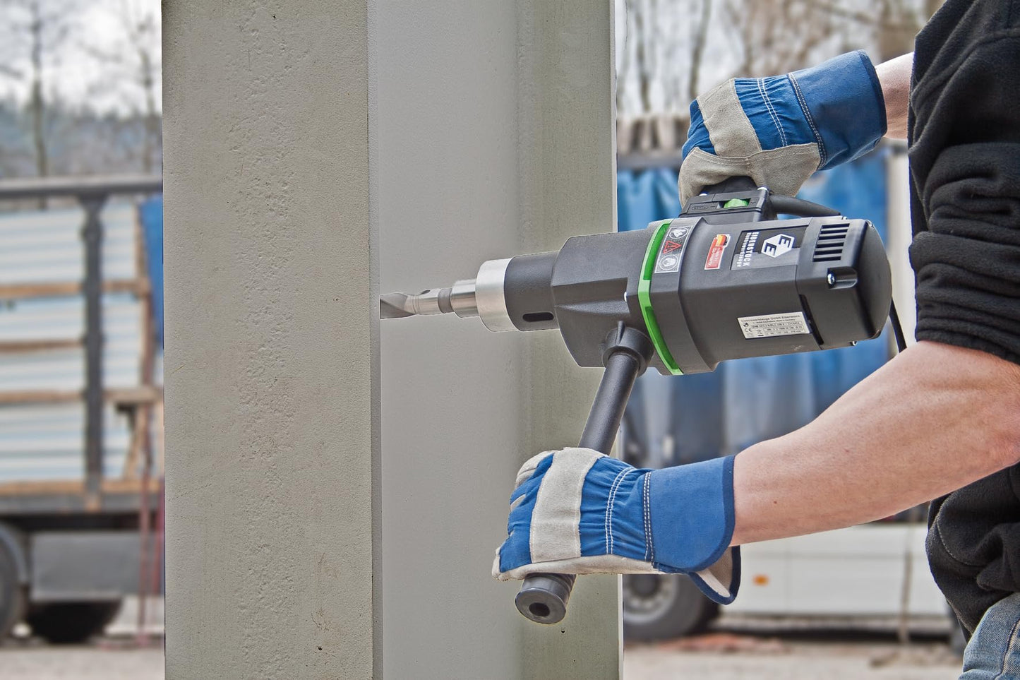 CS Unitec | EHB 32/2.2 R/RL | Reversible Hand-Held Drilling Machine/Drive Motor for Metal Surfaces. 16.3 Amp, 110V, 2 Speeds 60-140 & 200-470 RPM - Made in Germany
