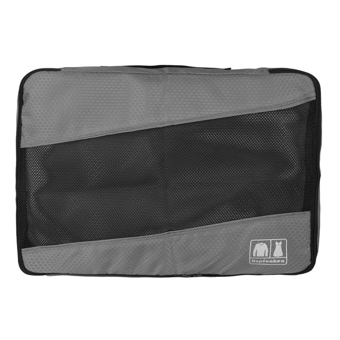 5pc Packing Cubes Set Large Travel Luggage Organizer 4 Cubes 1 Laundry Pouch Bag - Grey - Medium