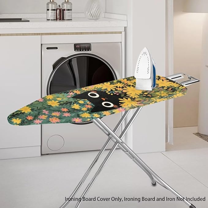 Cat Flower Ironing Board Cover and Pad, 16x55 Inches Standard Size Heavy Duty