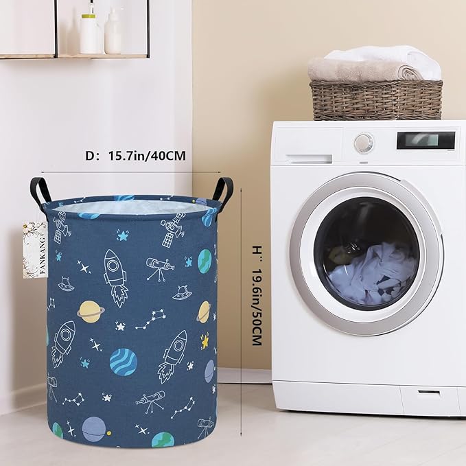 FANKANG Storage Basket, Nursery Hamper Canvas Laundry Basket Foldable
