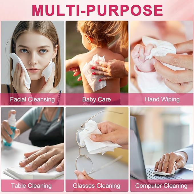 FACEMADE 60 Count Disposable Face Towels, 100% USDA Biobased Face Towelettes