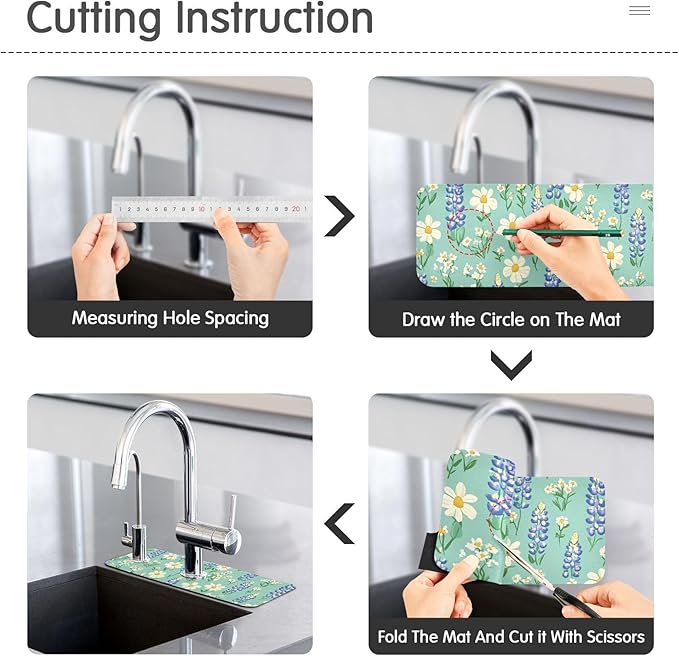 Kitchen Sink Splash Guard 2 PCS 30 Inch Sink Faucet Mat Splash Guard