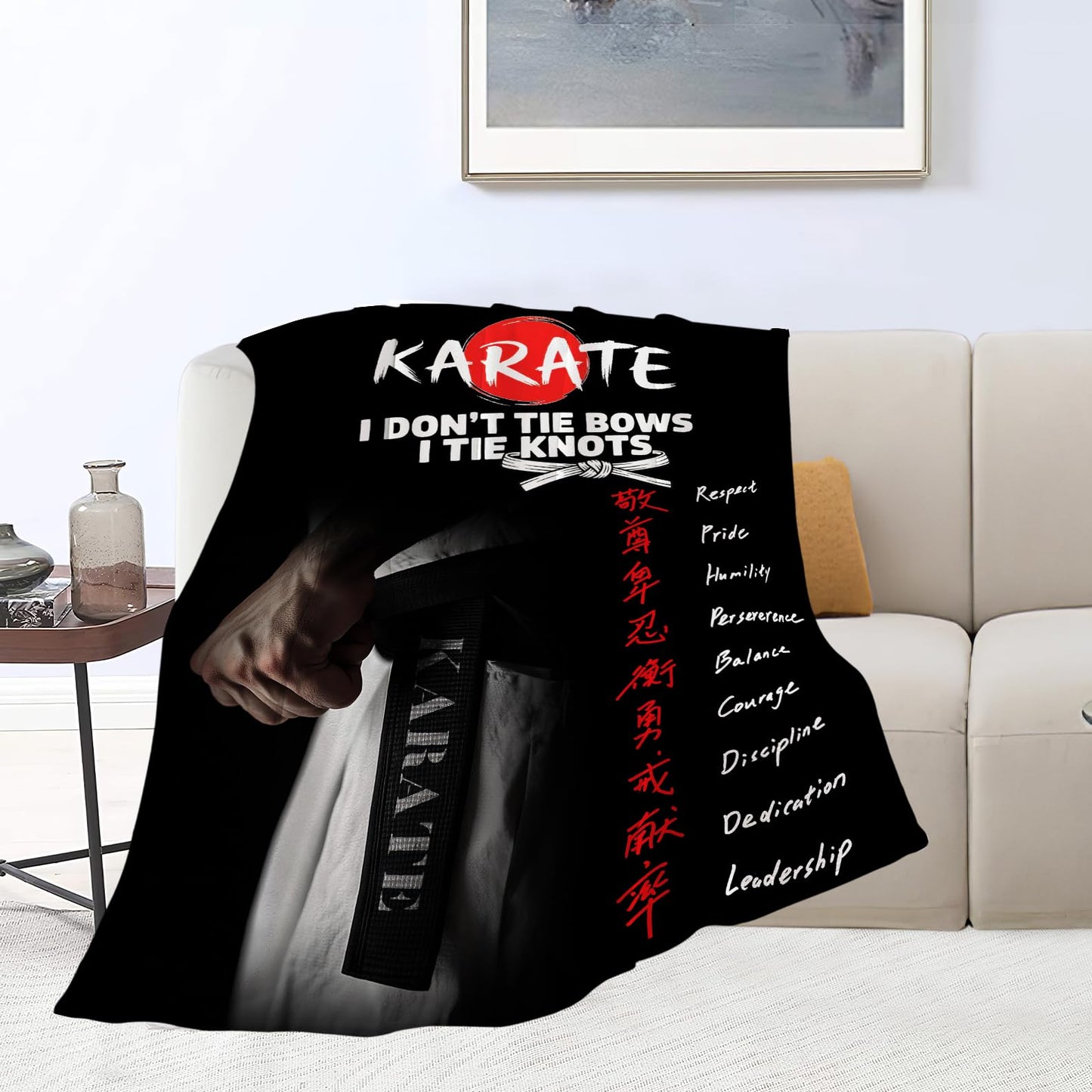 Uphomart Karate Gifts Blanket, Karate Throw Blankets, Gift for Men Women Boys Girls Lover Adult Cozy Fleece Flannel Bedding Stuff Plush for Couch Sofa Bed Decor 40"X50"