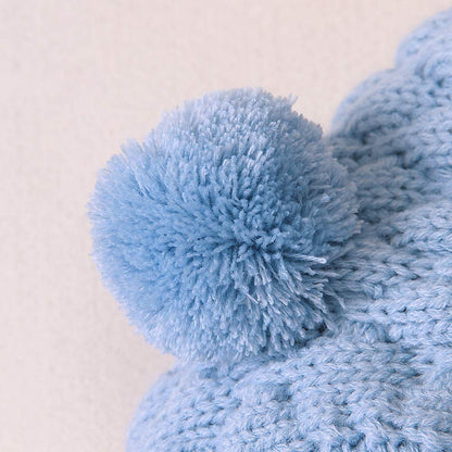 VICROAD Baby Hooded Knitted Rompers Newborn Girls Boys Onesies Warm Sweater Jumpsuit Outfits, Blue, 3-6 Months/66 cm