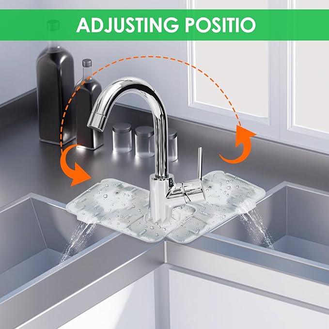 Sink Faucet Splash Guard Mat Silicone Soap Dish Pad Faucet Handle Drip Catch