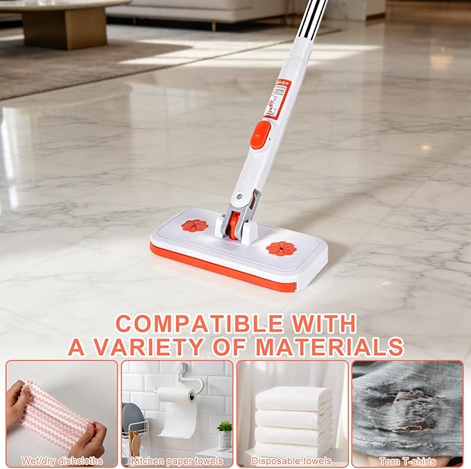 Snap Grip Mini Mop Set, Lazy Mop Automatic Gripping, Convenient Cloth Changing