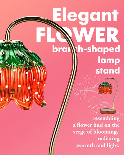 Funistree Strawberry Candle Warmer Lamp, Cute Candle Lamp with Timer & Dimmable, Mothers Day Birthday Gifts for Women Mom, House Warming Gift New Home, Wax Melt Warmer for Yankee Village Candles