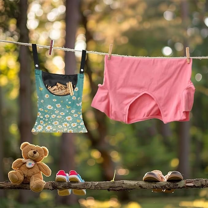 Clothespin Bag for Clothes Pin Holder for Outside and Clothes Line Pins