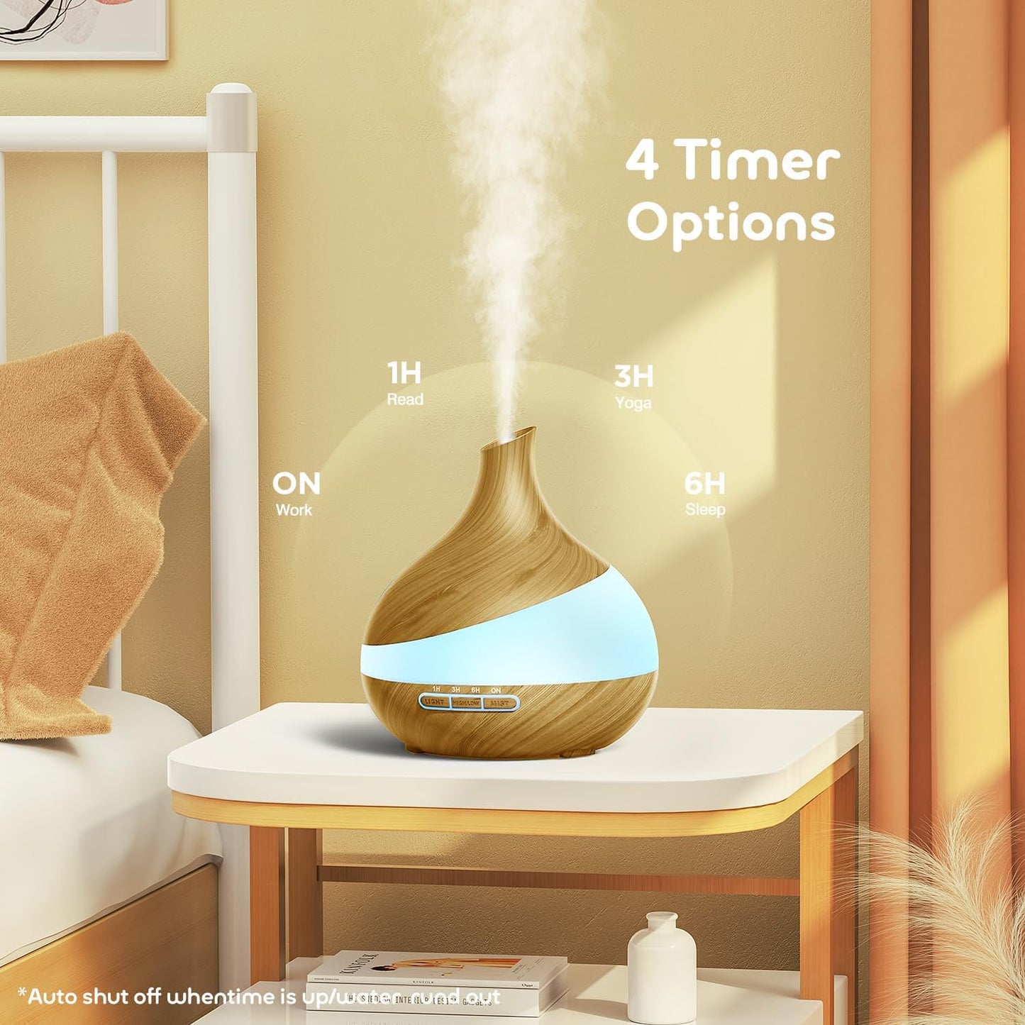 HJTHJT 500ML Essential Oil Diffuser: Aroma Diffuser with Remote Control for Hotel Spa Yoga Room - Humidifiers for Bedroom with 14 Colors LED Night Light for Kids/Women Home Relaxation
