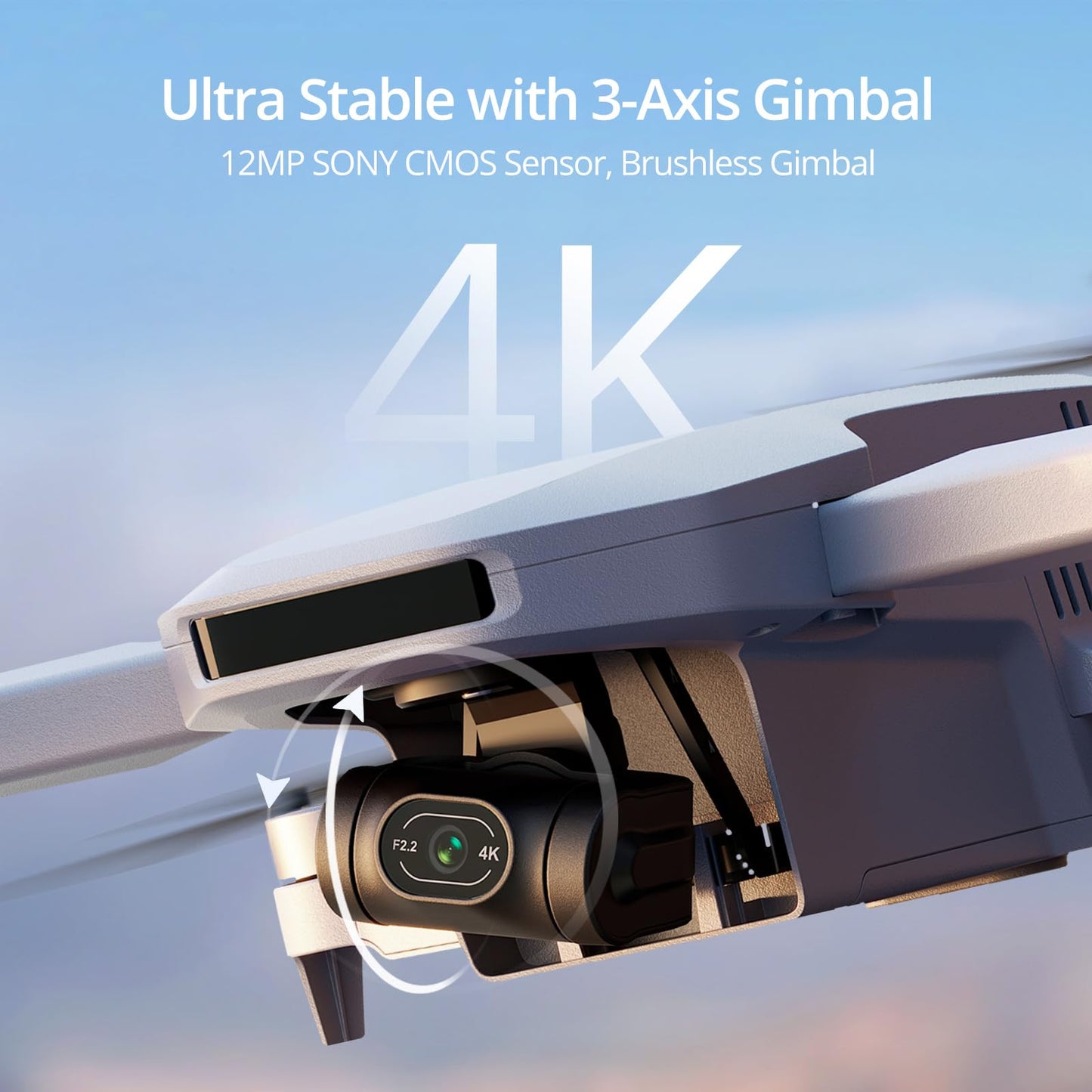 Potensic ATOM GPS Drone with 4K Camera, 3-Axis Gimbal Stabilization, Under 249g, 3 Batteries 96 Mins Flight Time, 6KM Transmission, Visual Tracking/QuickShots/RTH, Camera Drone for Adult Beginner